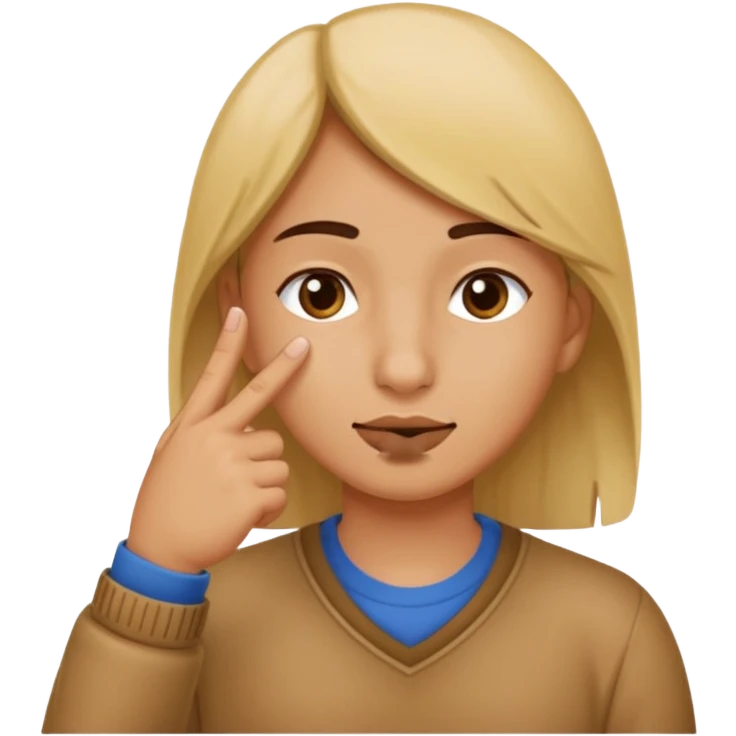 emoji that shows someone rubbing their index finger on their nose. emoji