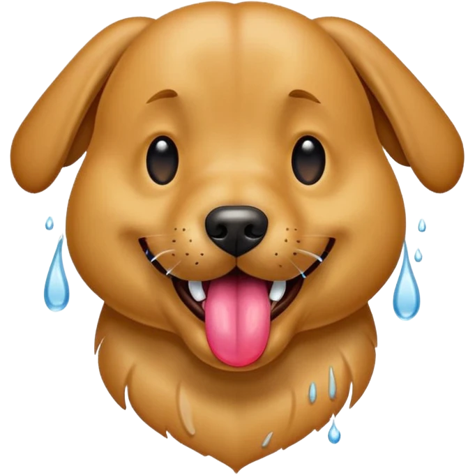 Dog panting with big tongue emoji