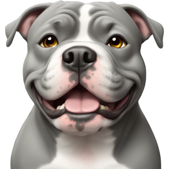 Grey American bully emoji