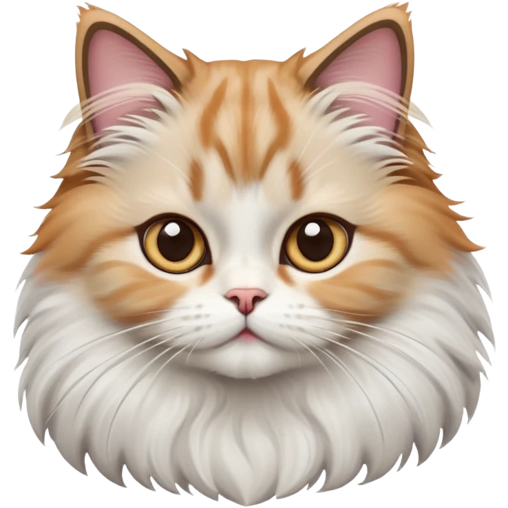 cinematic-adorable-big-eyed-fluffy-ragdoll-cat-portrait-emoji,-head-tilted-playfully-with-a-sweet-expression,-fluffy-white and grey-fur,-simplified-yet-irresistibly-cute-features-with-large,-expression, solid ginger persian cat emoji