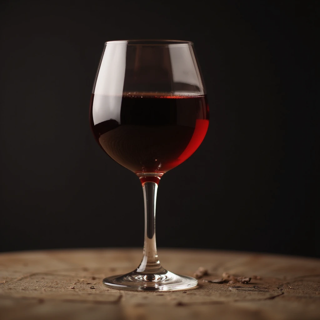 a glass of red wine, realistic style emoji