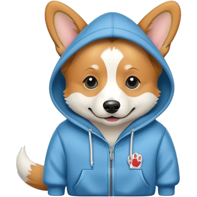 Corgi wearing a hoodie emoji