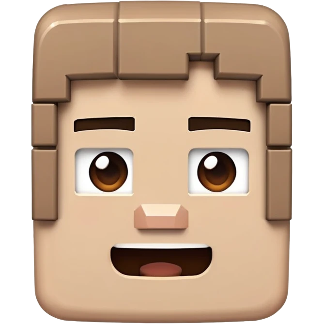 Minecraft character with a happy expression emoji