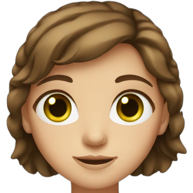 Girl with brown hair and green eyes emoji