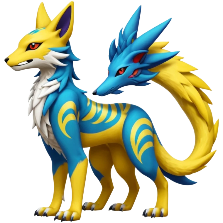 Tribal Tropical Renamon-Zeraora-Bastet-Latias-Vernid-Sergal-fusion-hybrid-creature emoji
