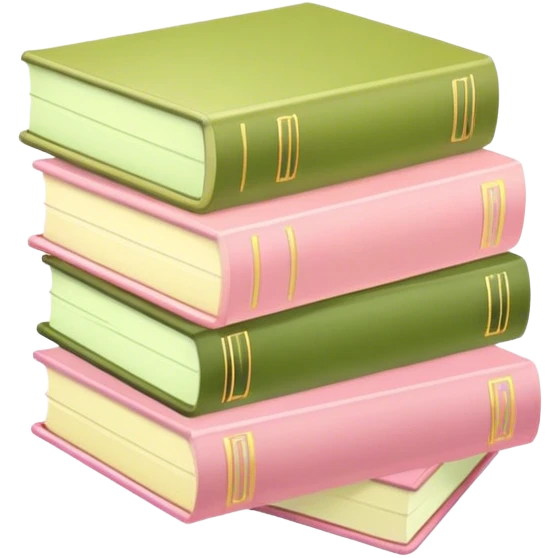 Pastel pink pastel yellow and matcha colored books emoji
