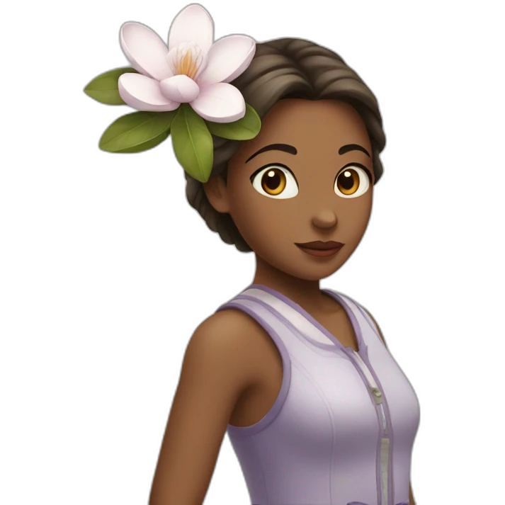 girl with magnolia emoji