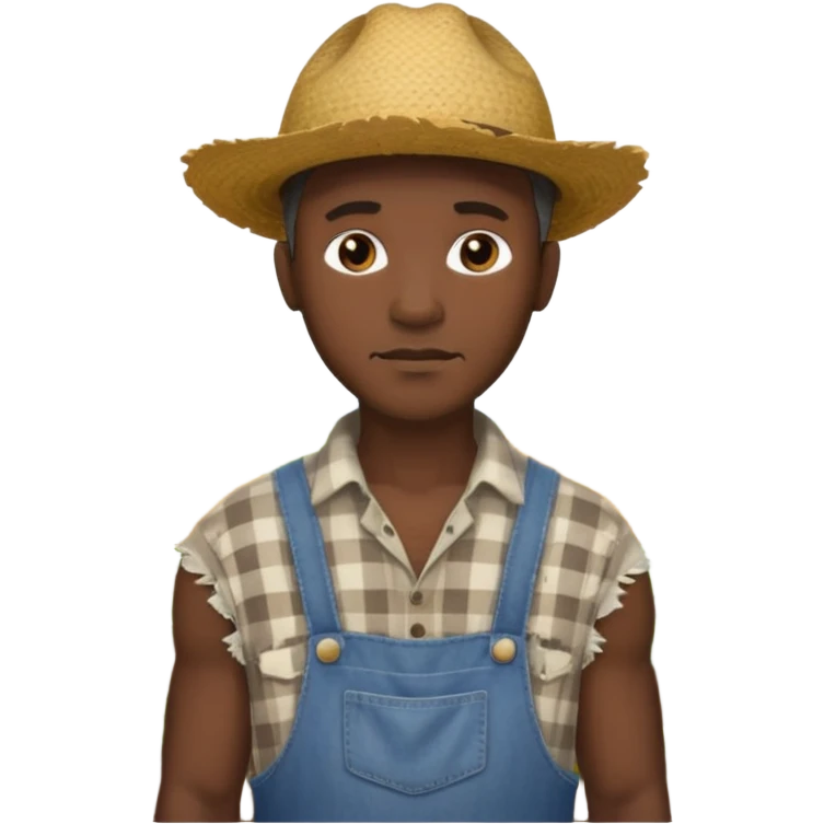 china africa man, farmer, tattered emoji