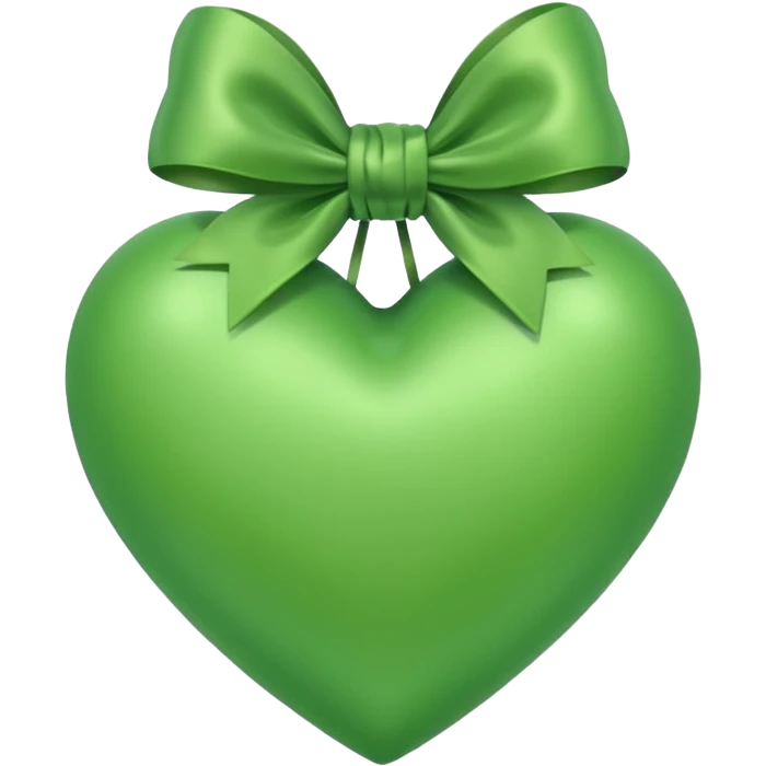 light green heart with green bow emoji