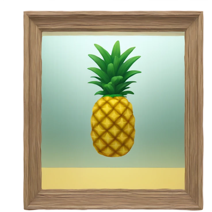 🍍 pineapple looks at its reflection in the mirror emoji