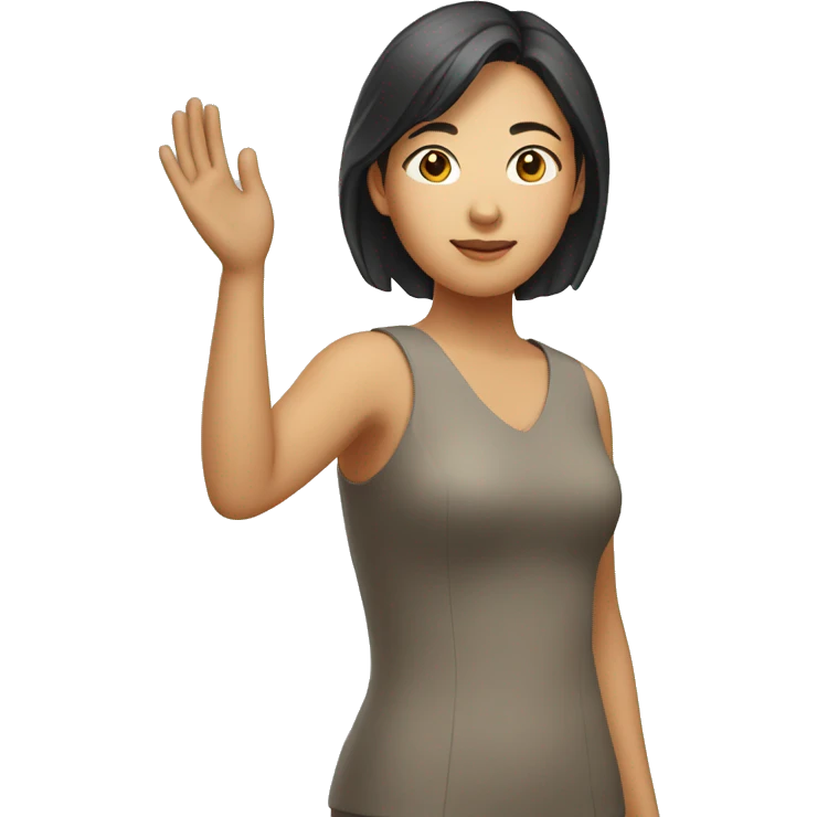 Asian woman (full-body) (one arm raised) emoji