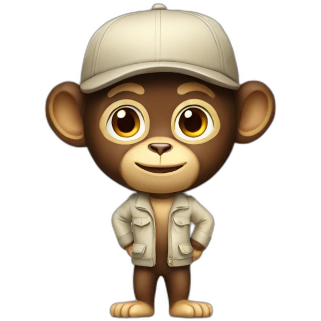 smart monkey full body emoji