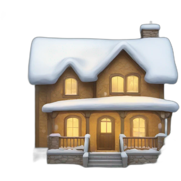 House with snow emoji