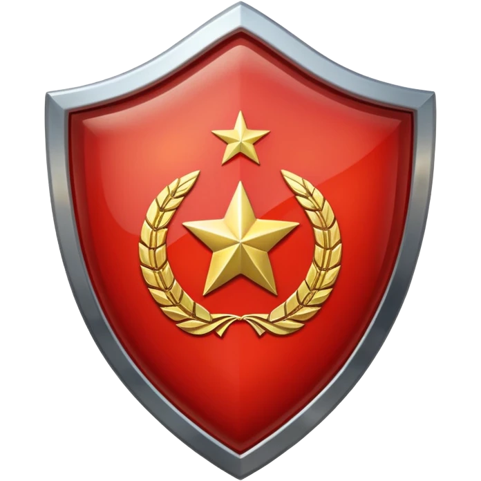 generate a very realistic shield metal with the USSR flag emoji