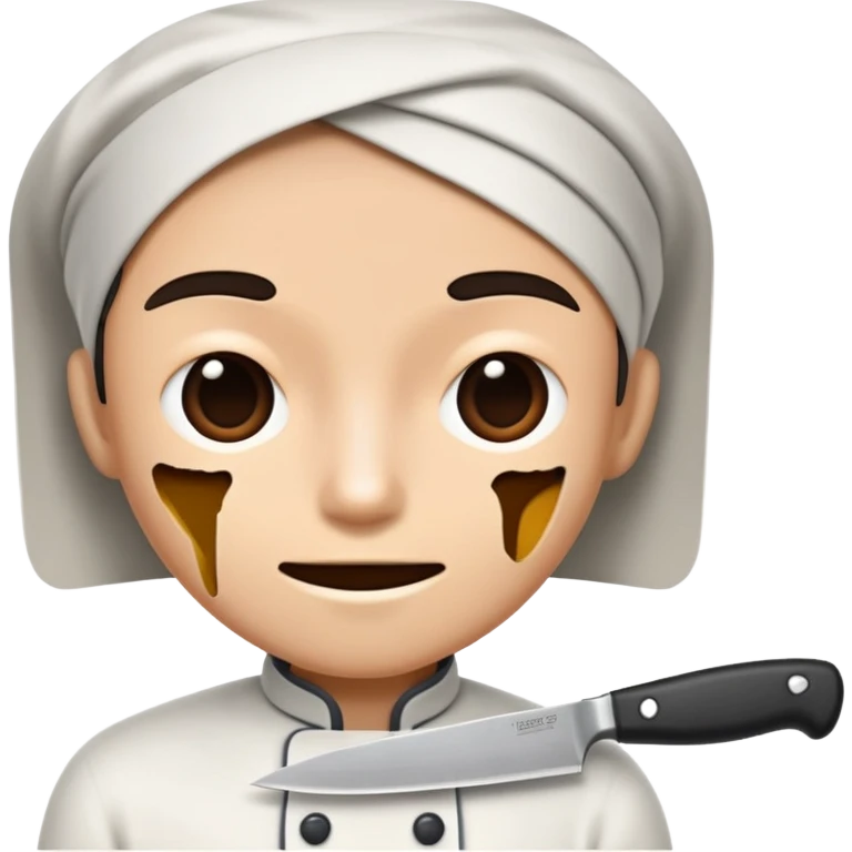 speaking face merged with kitchen knife, split down the middle emoji