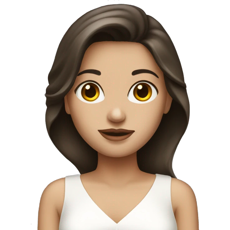 White dress brunette emoji