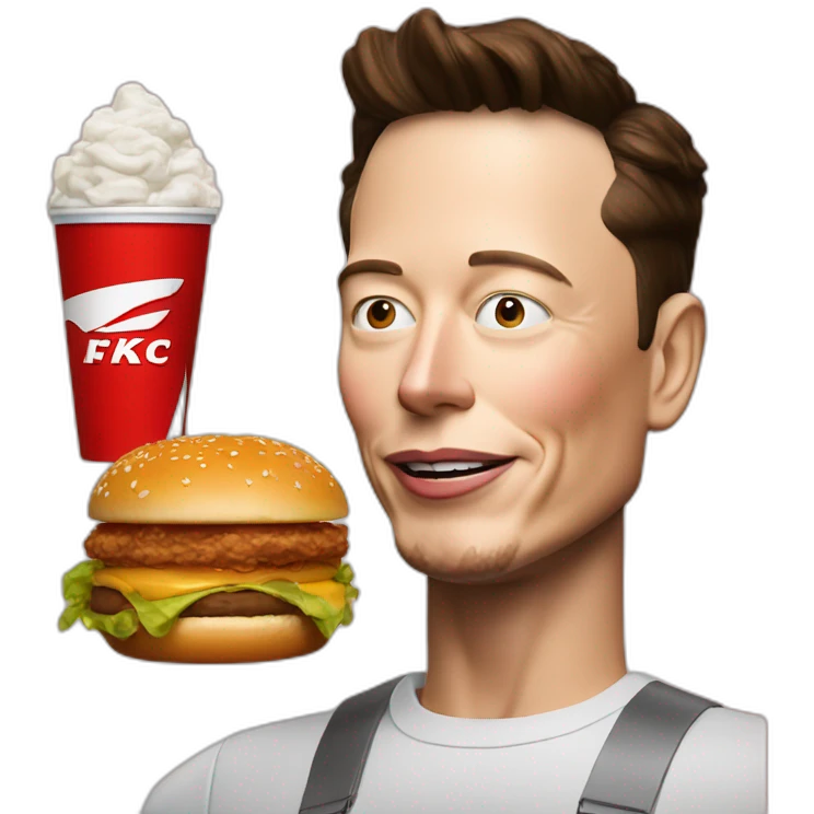Elon musk with kfc burger emoji