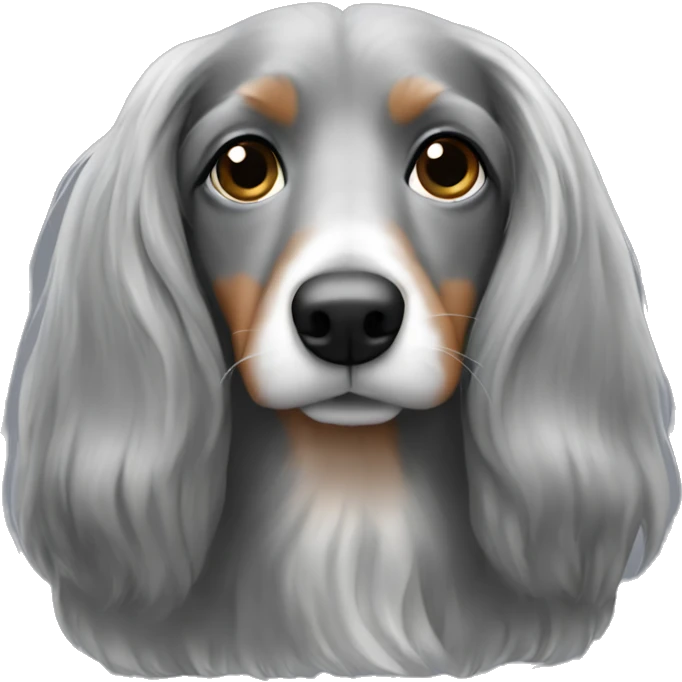Grey long haired dacshaund emoji