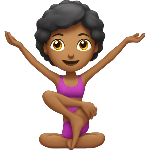 Mujer haciendo yoga emoji