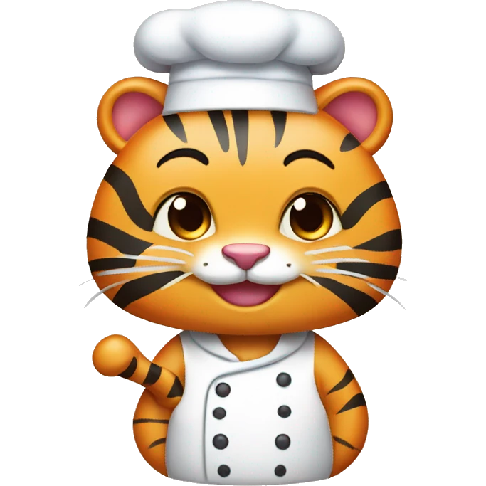 Kawaii Cartoon tiger chef  emoji