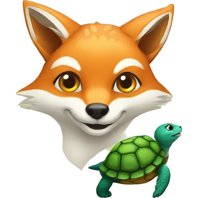 fox and turtle  emoji
