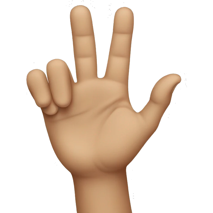 a hand making the shape of an R emoji