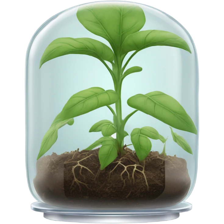 plant inside mechanical scifi glass capsule emoji