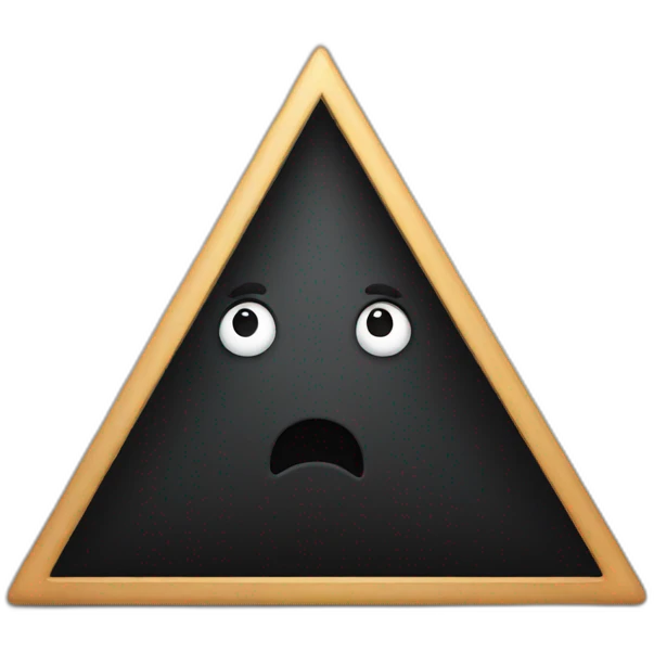 Black triangle with a shy face emoji