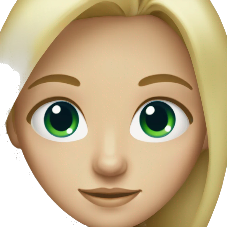 Blonde girl with blueish green eyes emoji