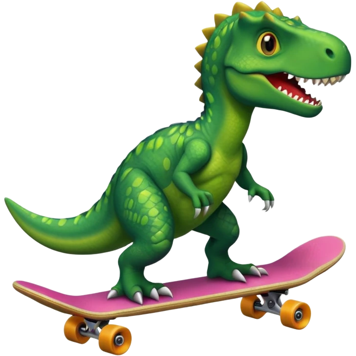 Dinosaur on a skateboard emoji