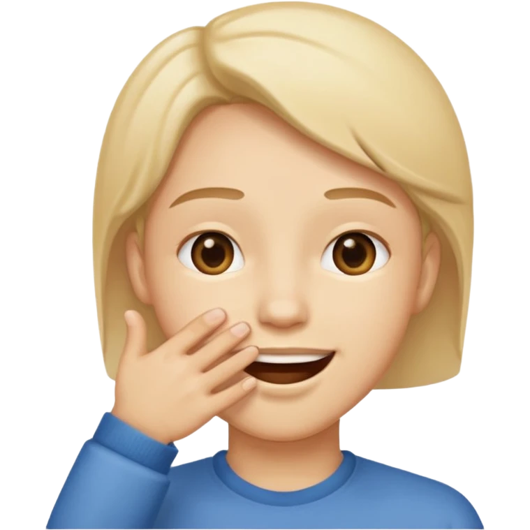 ایموجی که دستش جلوی دهانشه و داره میگه که یه چیزی خیلی خوبه emoji