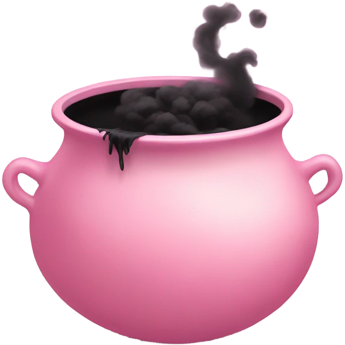 Light pink cauldron with black smoke emoji