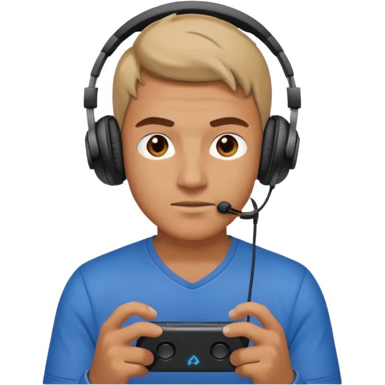 gaming with headphone men emoji