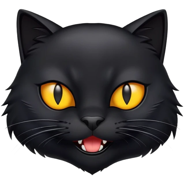 Hissing black cat emoji