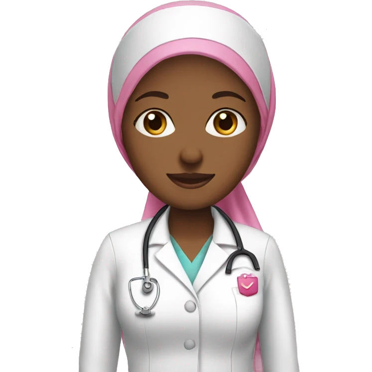 White Nurse with pink hijab emoji