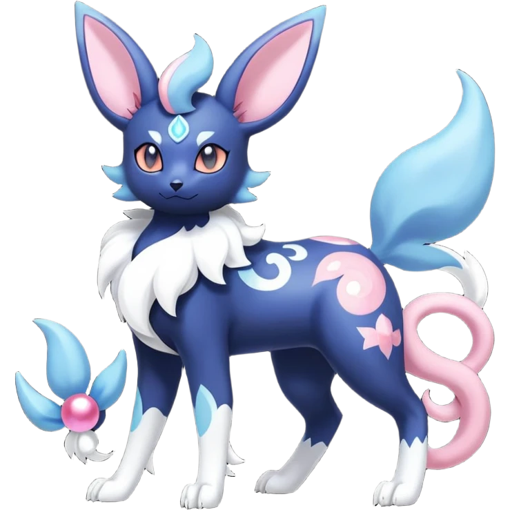 Nebulae Noibat-Sylveon-Meowstic-Umbreon-Fakémon-hybrid-creature (full body)  emoji