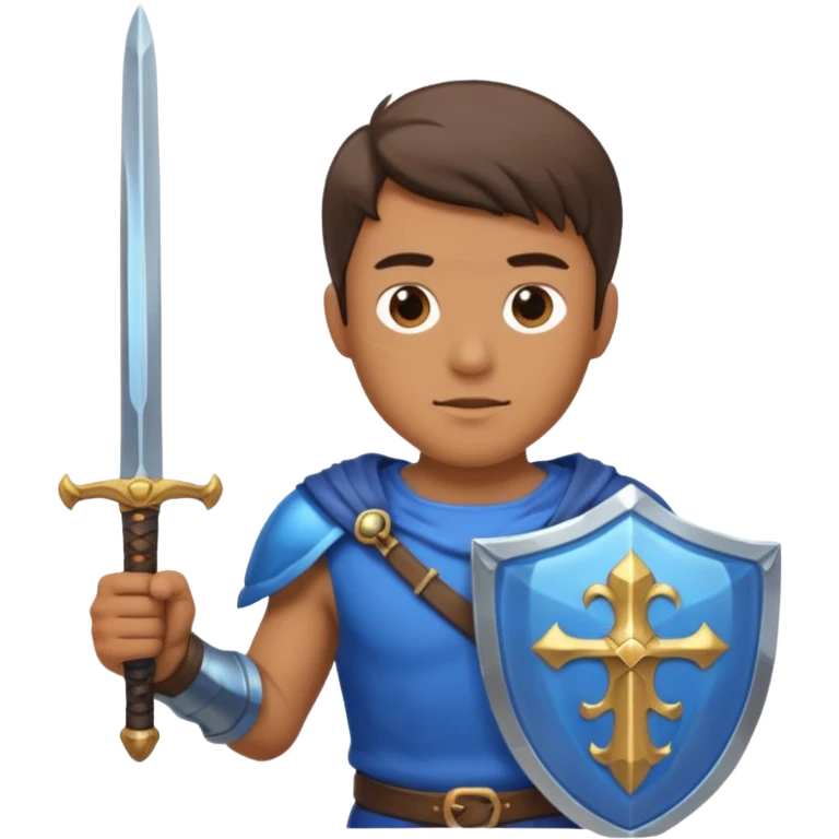 man with blue transparent shield emoji