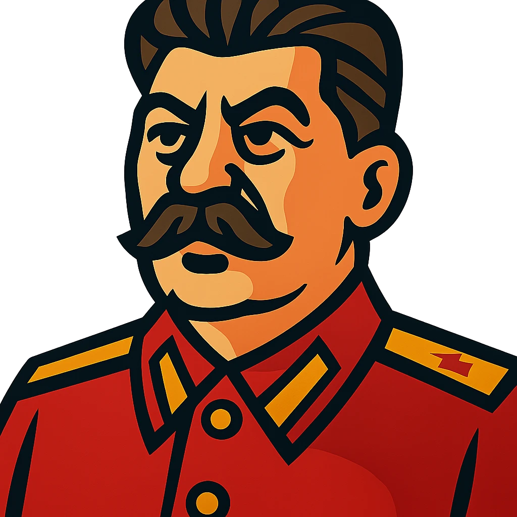 cartoonish caricature of Stalin with exaggerated features emoji