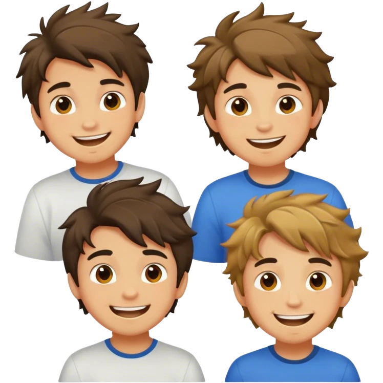 smiling boys with medium skin emoji