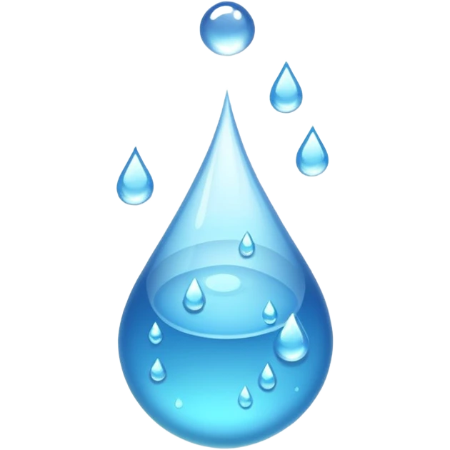 Time paused, droplets floating around emoji