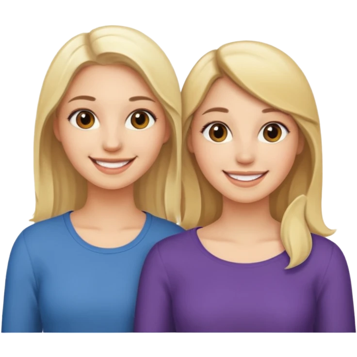 Blonde and brunette besties emoji