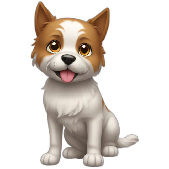 Chat sur un chien emoji