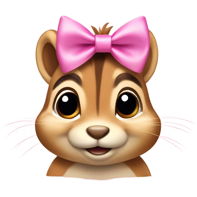 Chipmunk with pink bow emoji