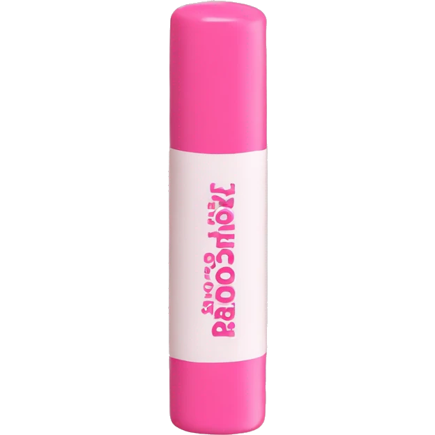 pink squeeze lip balm with white label on it that says Rhode emoji