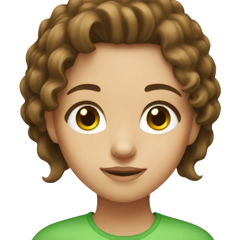 girl with brown hair and highlights with green eyes  emoji
