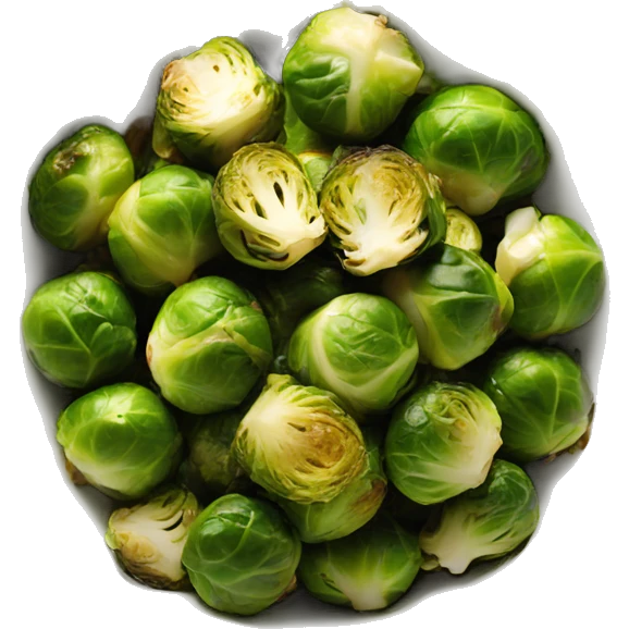 crispy brussel sprouts in white bowl emoji