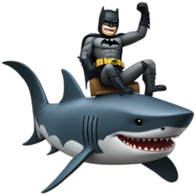 Batman riding a Shark emoji