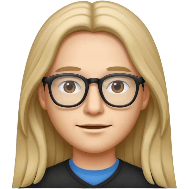 persona con cabello largo y lentes emoji