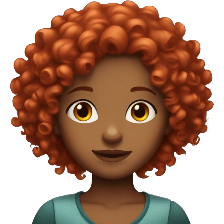 curly head girl with red hair emoji
