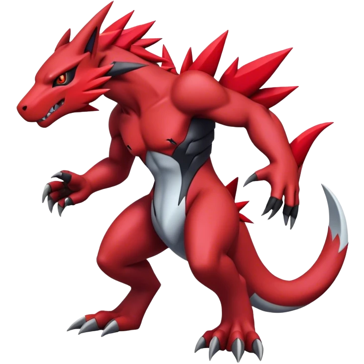 Edgy Cool Beautiful Guilmon-Zoroark, full body emoji